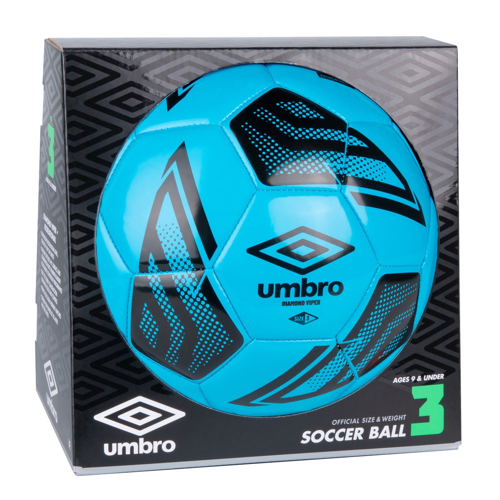 (4 pack) Umbro Diamond Viper Size 3 Soccer Ball, Blue