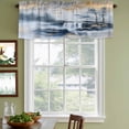 thumbnail image 3 of Navy Blue Mountain Curtain Valances for Windows, Kitchen Valance Window Treatments Panel 2 Pack, Modern Abstract Art Tree Rod Pocket Short Curtains for Bathroom Bedroom 42 x 18 Inch, 3 of 8
