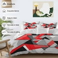 thumbnail image 3 of Triangle Color Block Duvet Cover Set King Size, Abstract Stitching Retro 4 Piece Soft Microfiber Bedding Set with 1 Duvet Cover, 1 Flat Sheet, 2 Pillowcases, 3 of 9