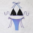 thumbnail image 3 of Metallic String Bikini for Women - Sexy Glitter Swimsuits Bathing Suit Triangle Tops Side Tie Thong Bottom Set Beach Wear, 3 of 5