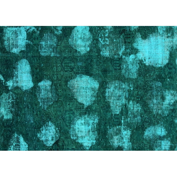 Ahgly Company Indoor Rectangle Abstract Light Blue Modern Area Rugs, 2' x 4'