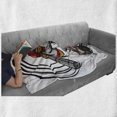 thumbnail image 6 of Teen Room Soft Flannel Fleece Throw Blanket, Baseball Cartoon Style Player Hitting the Ball Boys Kids Caricature Print, Cozy Plush for Indoor and Outdoor Use, 50" x 70", Grey Red White, by Ambesonne, 6 of 6