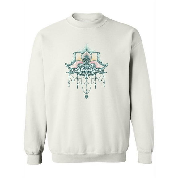 Lotus Flower In Indian Style. Sweatshirt Women -Image by Shutterstock, Female Large