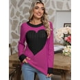 thumbnail image 3 of Women's Heart Pattern Knit Sweater, Long Sleeve Crew Neck Pullover, Soft Cozy Cable Knit Jumper for Fall and Winter, 3 of 7