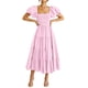 thumbnail image 1 of Vestido PRETTYGARDEN Rosa Medio con Mangas Abullonadas y Escote Cuadrado, 1 of 8