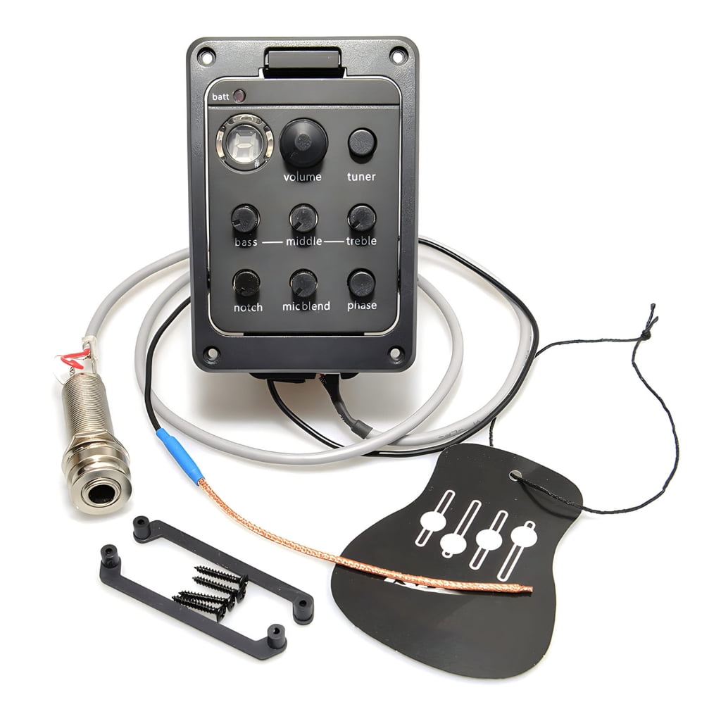 Yokua 301 Acoustic Guitar Preamp Pickup 4 Band Acoustic Guitar Pickup with Tuner