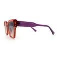 thumbnail image 6 of Womens Modish Squared Oversized Cat Eye Plastic Sunglasses Orange Purple - Black Brown, 6 of 8