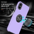 thumbnail image 2 of for iPhone XS Max Case, 360° Rotatable Ring Holder Kickstand Dual Layer Military-Grade Drop Tested Protection Support Car Holder Mount Magnetic Absorbing Bumper Phone Case, Purple, 2 of 7