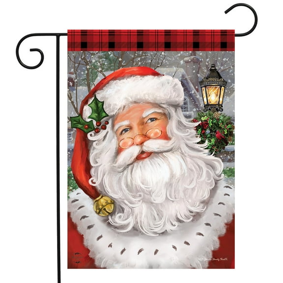 Briarwood Lane Checkered Santa Christmas Garden Flag