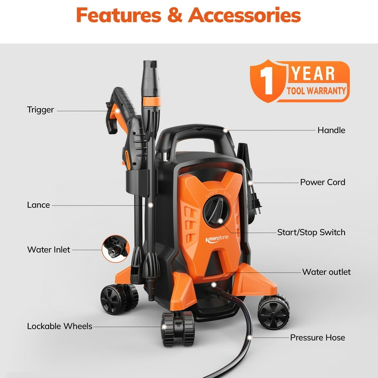TCISA Electric 4000 PSI Pressure Washer,Max 2.8 GPM Power Washer