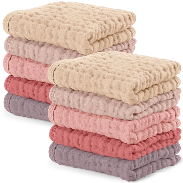 Toallitas de muselina para bebé Comfy Cubs, paquete de 10, 25 x 25 cm, suaves