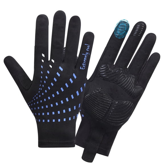 Savior Full Finger Uv Protection Lightweight Sun Ice Silk Gloves,Outdoor Cycling Sport Gloves for Men Women,Black