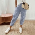 thumbnail image 2 of Pants for Women Fashion Striped Patchwork Loose Casual High Waist Lace Up Pocket Trousers, 2 of 5