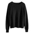 thumbnail image 4 of YMNXA Womens Sweaters Long Sleeve Round Neck Solid Color Sequins Knit Loose Fit Top For Casual Daily Wear Black L, 4 of 4