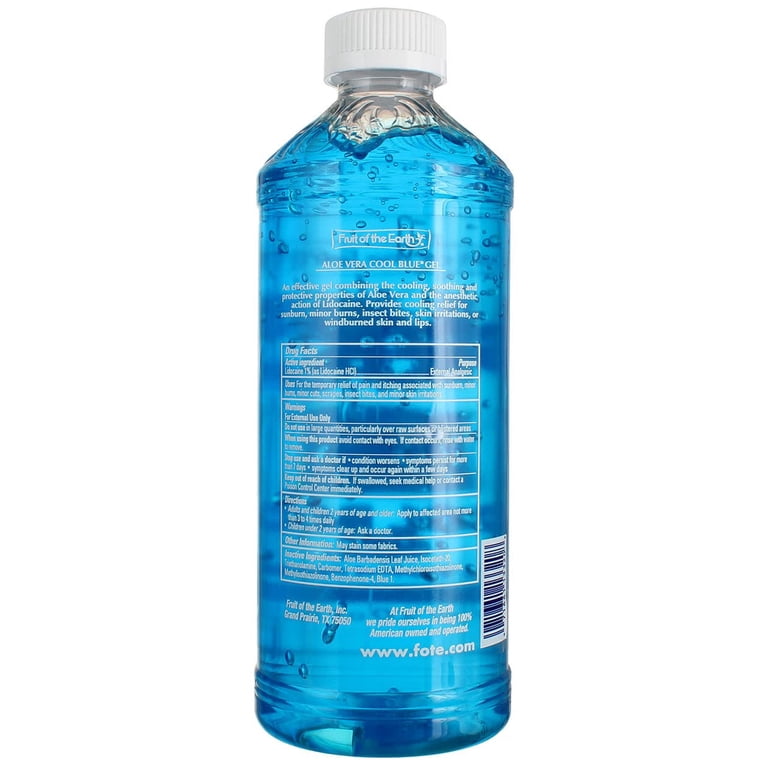 Fruit of the Earth Aloe Vera Cool Blue Gel 20 oz (Pack of 4)