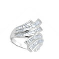 thumbnail image 4 of White Cubic Zirconia Criss Cross Wedding Bridal Ring 925 Sterling Silver Band Jewelry Female Size 7, 4 of 4