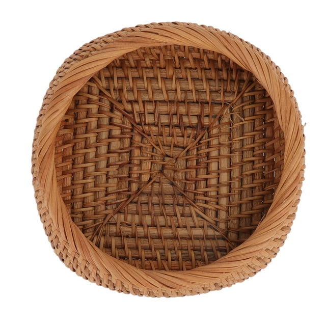 Storage Rattan Storage Basket Hand Woven Simple Exquisite Rattan Organizer Storage Basket for Tea Sets Tableware