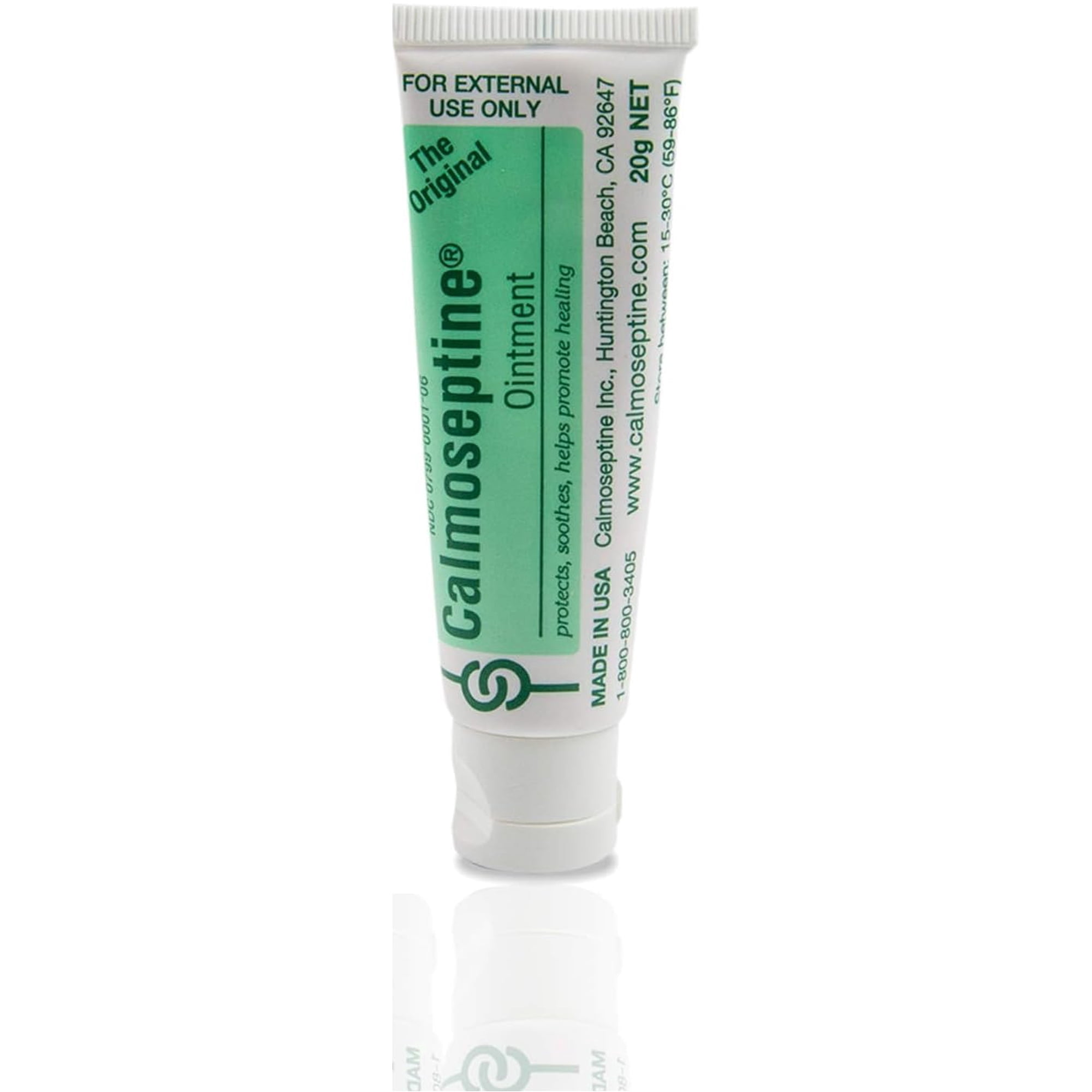 Calmoseptine Ointment 0.7 oz (20g) Small Travel Size Tube – Menthol Zinc Oxide Skin Protectant