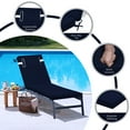 thumbnail image 5 of Outdoor Chaise Lounge Cushion, High-Density Foam Fill Patio Furniture Bench Cushions with Ties, Thicken Waterproof Replacement Back Chaise Cushions for Pool, Sand Beach (Navy Blue), 5 of 6