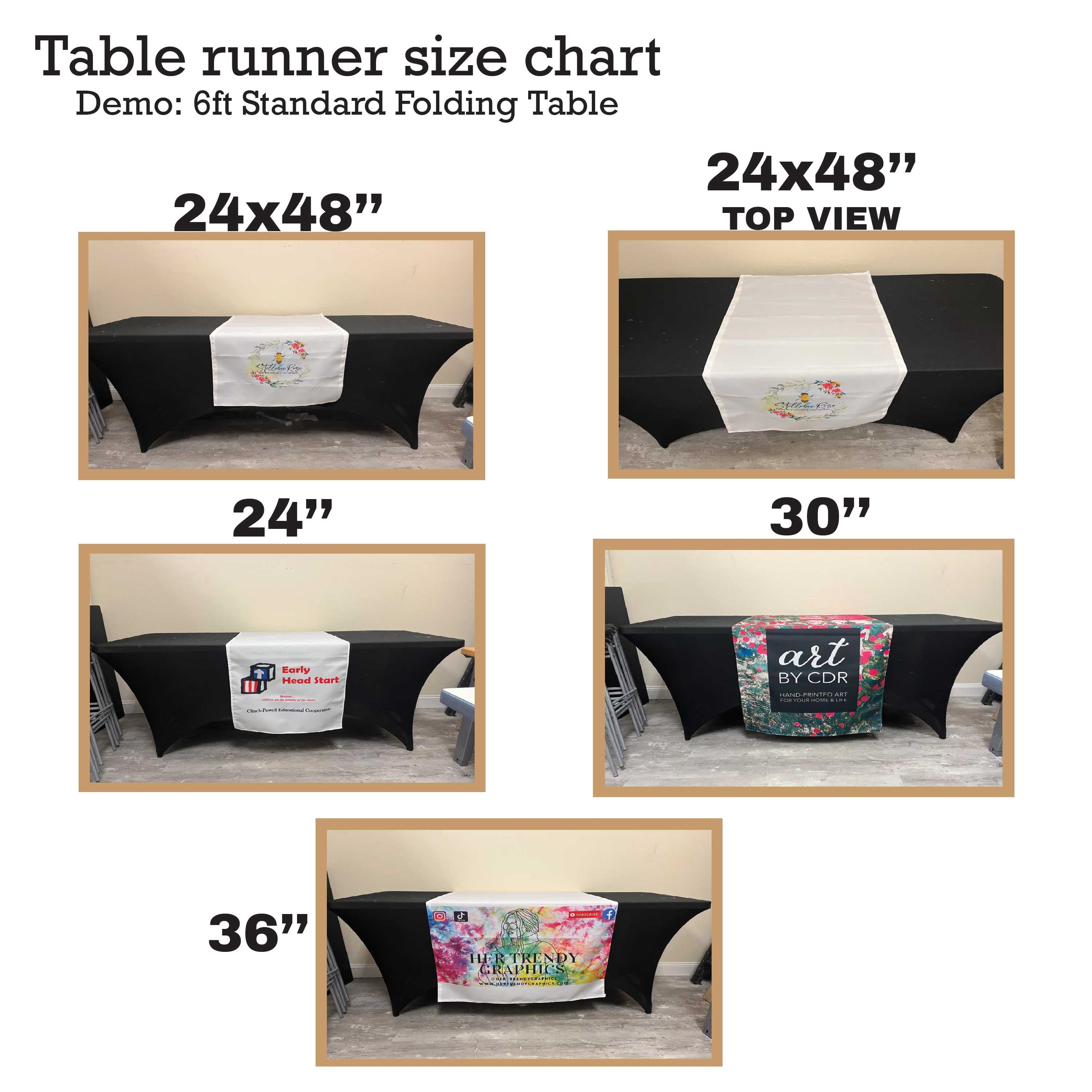 Custom Table Runner 24x60in , Full Color Printing with YOUR Logo and Text, 1-2 day shipping,Promotional Advertising, Table Cloth