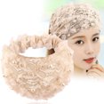 thumbnail image 1 of Diadema elástica de borde ancho con perlas moradas para mujer, sencilla, coreana, antideslizante, prensada, para cubrir el cabello, color blanco, 1 of 2