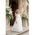 thumbnail image 3 of 2Bunnies Girls' 5yr-12yr One Shoulder Adjustable Strap Embroidered Flower Girl Dress, 3 of 5