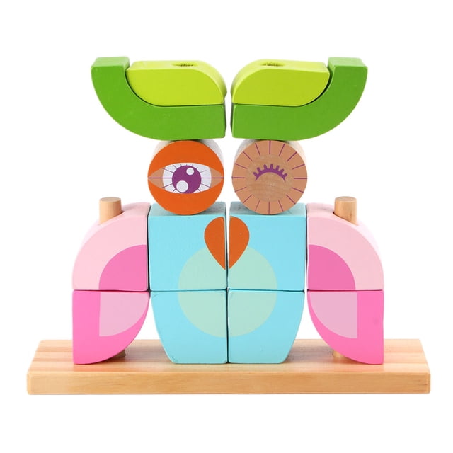 Juguete de torre de madera, animales de dibujos animados de madera apilables juguetes educativos para edades tempranas juguete para niños rendimiento inigualable