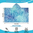 thumbnail image 2 of Blue White Tie Dye Cracked Pattern Hooded Bath Towel，50"x30" for Ages 3 To 12 Kids, Quick Dry Lightweight Soft Microfiber Hood Beach Towel Cover Up for Kids, 2 of 7