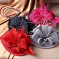 thumbnail image 5 of Fascinators Hats for Women - Vintage Tea Party Attire Outfit Headband Church Veil Derby Hat for Women, 5 of 8