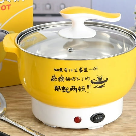 

Electric Cooking Pot Electric Pot Mini Hot Pot Hot Pot Electric Cooking Pot 1.8L 400 To 800W Stainless Steel Inner Wall 2 Modes Overheating Protection Electric Cooker Yellow