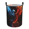 thumbnail image 1 of Balery Red And Blue Fire Bird Cesta de ropa redonda con asas, impermeable, independiente, para ropa, juguetes, dormitorio y familia-Medium, 1 of 6