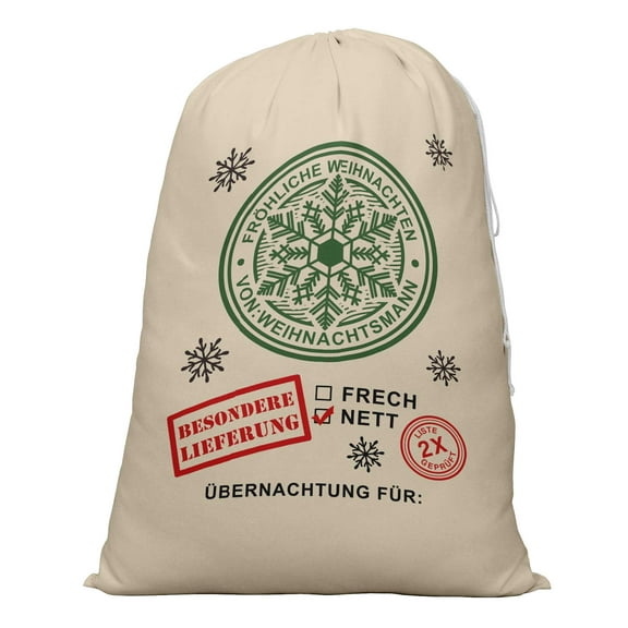 Printtoo Large Drawstring Canvas Bag Christmas Sack Bags Santa Gift Sack Custom Party Favor 2 Pcs 27x20 Inch