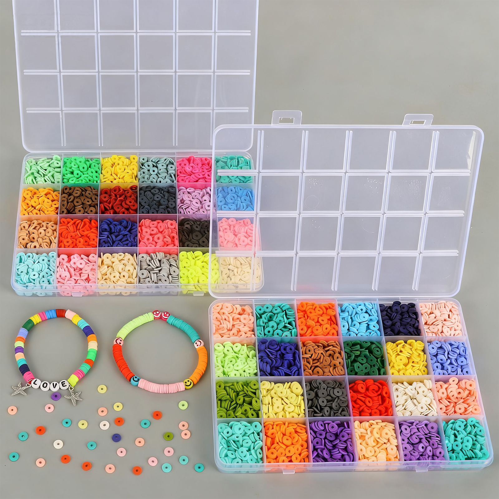 CandWuom Flat Polymer Clay Beads Kit, 12,000 Pieces, 48 Colors photo 6