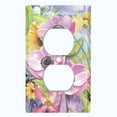 thumbnail image 2 of Metal Light Switch Plate Cover Vintage Purple Floral Butterfly Sky Art FLW110, 2 of 13