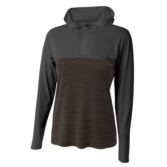 A4 NW4013 Womens Women's Slate Quarter Zip Hoodie - Graphite - XS