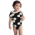 thumbnail image 2 of Xecao Daisies Flowers Pattern Baby Climbing Bodysuit Short Sleeve Onesie Unisex 0-12 Months Baby Shirt Newborn Outfits Crotch snap design-9M, 2 of 6