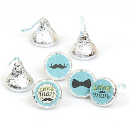 - Dashing Little Man Mustache - Round Candy Stickers - Labels Fit Hershey's Kisses (1 sheet of 108)