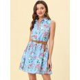 thumbnail image 2 of Día de San Patricio Vestido Sin Mangas Con Cinturón Estampado Por Encima De La Rodilla Con Media Tapeta Para Mujer Azul celeste M, 2 of 6