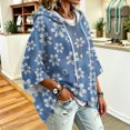 thumbnail image 4 of Women's Oversized 3/4 Sleeve Hoodie Pullover Hooded Drop Shoulder Sweatshirt Casual Trendy Fall Fashion Pullover Tops, 4 of 6