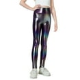 thumbnail image 3 of GYRATEDREAM Kids Girls Dance Pants Gymnastic Shiny Metallic Dance Leggings Skinny for Performances 4-14 Years, 3 of 5