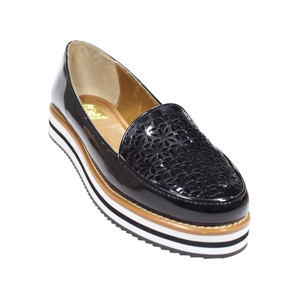 MOCASIN CASUAL LEON MUJER NEGRO CHAROL 9280 LEON 9280chp