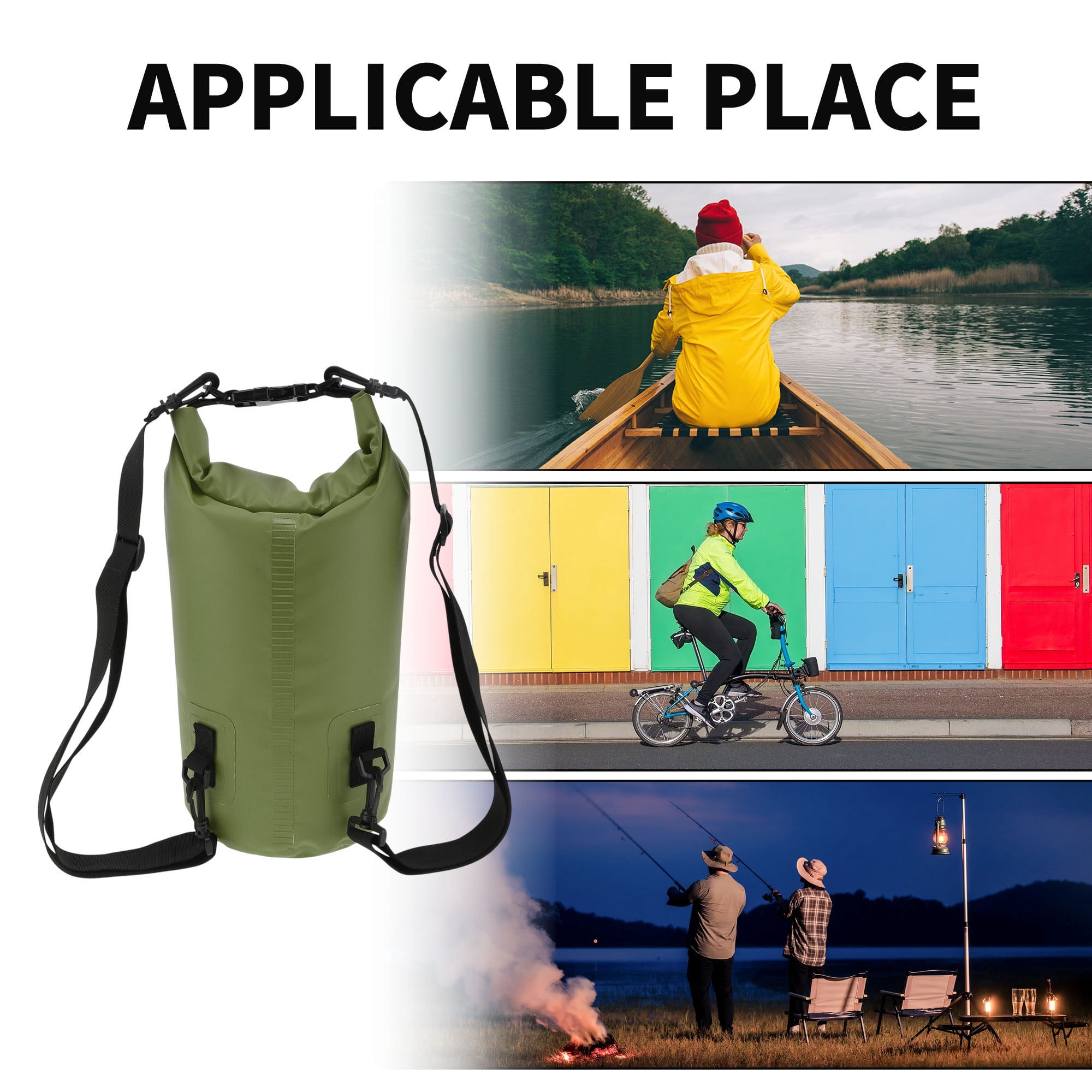 Unique Bargains Durable Waterproof Dry Bag Light Green