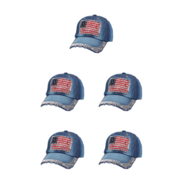 Youkk Adjustable Baseball Cap For Sun Protection In Fashionable Designs Multi-colors Polyester Hat Denim 3 5Set