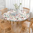 thumbnail image 3 of Pioneer Flower Floral Print Pattern Round Fitted Tablecloth with Elastic Edge,Dining Table Cover Waterproof,Outdoor Round Tablecloth for Camping,Dining,Indoor and Outdoor, 3 of 7