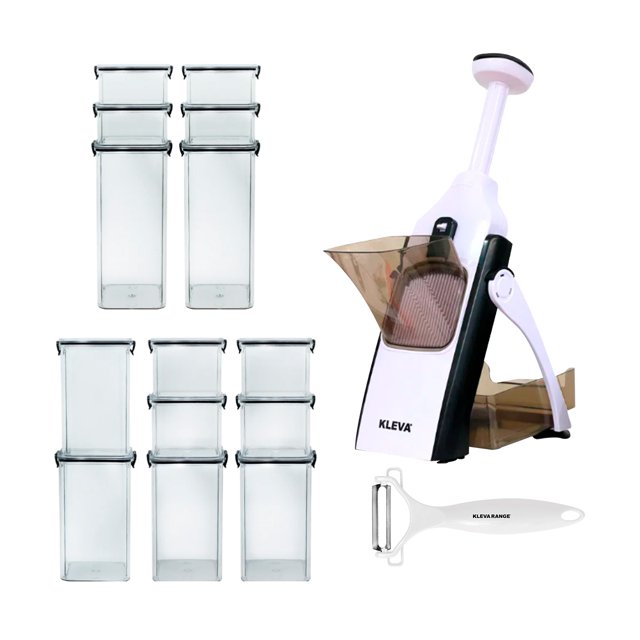 Kit Safety Slicer Rallador Multiusos Ready Cook con Pelador y Set 14 Contenedores Herméticos Alimentos de Cocina TV Ofertas Pack