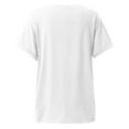 thumbnail image 6 of yueewhu Womens V Neck Short Sleeve Summer T Shirts Curved Hem Plain Top Beach (White, XXL), 6 of 7
