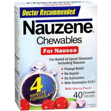 Nauzene Chewables Wild Cherry Flavor 40 Tablets (Pack of 3)