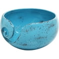 thumbnail image 2 of Rustic Turquoise Ceramic Sewing Tools Organizer/Knitting Yarn Bowl Holder w/ Swirl Design, 2 of 5