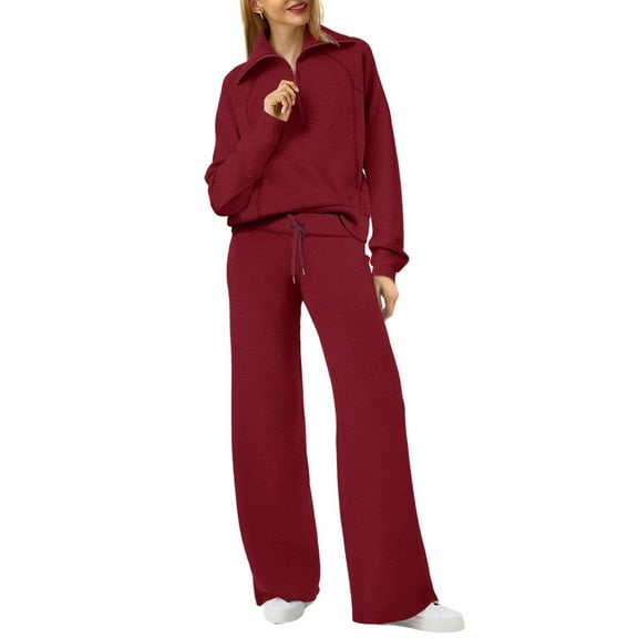Women's two-piece suits fashionable airport wide-leg pants home suit