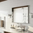 thumbnail image 6 of Eviva Sax 36" Brushed Chrome Metal Frame Bathroom Wall Mirror, 6 of 13